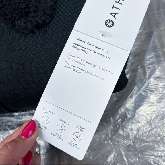 Athleta NWT Westbound Sherpa Jacket, Black L - Oversized, Giftable, Winter, Cozy - Picture 5 of 9